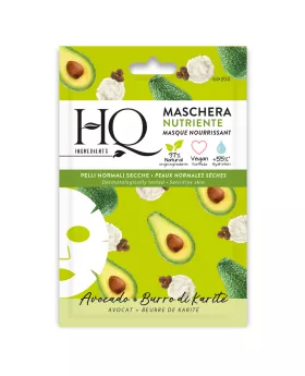 HQ Nourishing Sheet Face Mask with Avocado and Shea Butter for Normal to Dry Skin