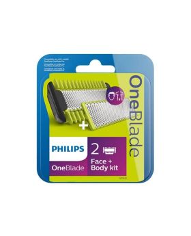 PHILIPS OneBlade replacement pack 1 blade for face 1 blade for body body comb 3mm - QP620/50