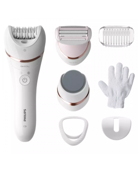 PHILIPS Epilator series 8000 wet&dry legs and body 7 attachments - BRE730/10
